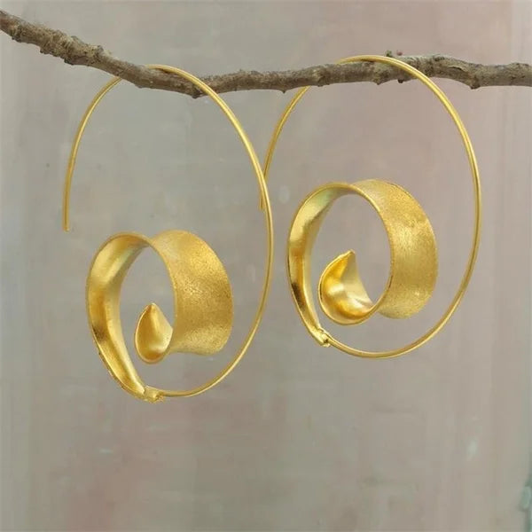 Fashion Round Gold Plated Copper Hoop Earrings for Women New Vintage Jewelry Wedding Anniversary Party Gifts Acessories