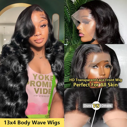 30 40 Inch 200 Density 13x6 Body Wave Lace Frontal Human Hair Wig Brazilian 13x4 HD Lace Frontal Human Hair Wigs For Women