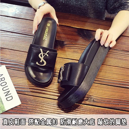 Women Slippers Design Slides Fashion Letters Open Toes Ladies Shoes Casual Slipper Indoor Non-slip Slippers