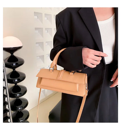 Stylish Rectangle Box Designer Small Square Portable Handbag Messenger Shoulder High Quality Women Leather Bag Purse