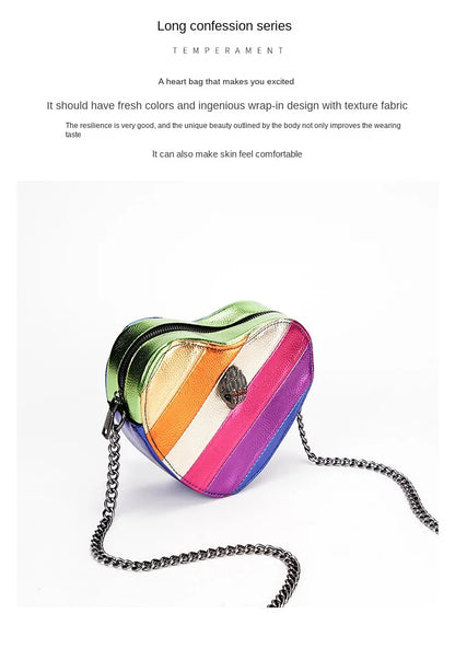 KURT GEIGER New Shoulder Bag Contrast Rainbow Splice Crossbody Bag British Brand Designer Handbag Fashion Trend Women's Bag