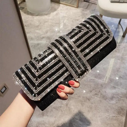 Factory Direct Sales Stick Diamond Three Discount Dinner Bag Hand Armpit Chain Wedding Party Crystal Evening Clutch Bag