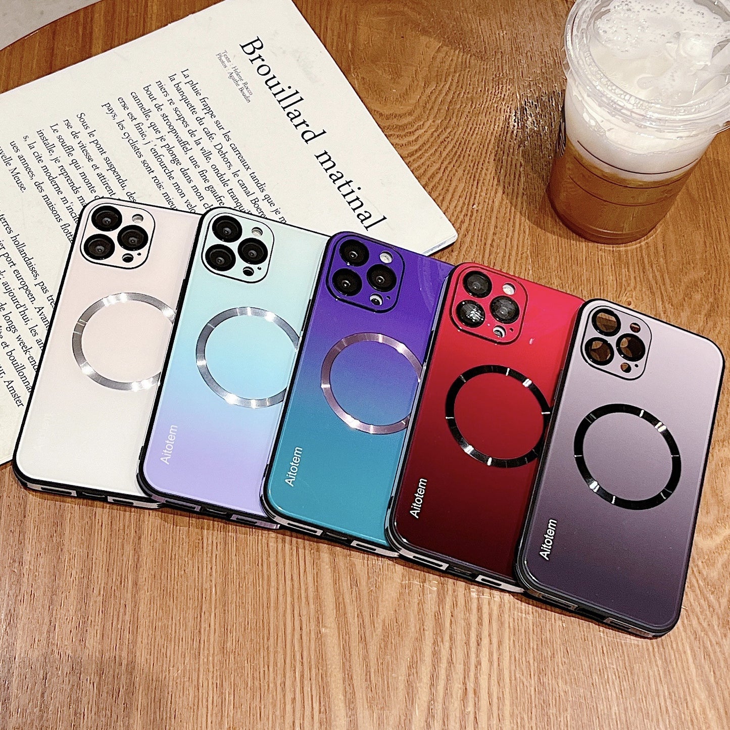 Suitable Magnetic Absorption Mobile Phone Case Fall-resistant Gradient Protective Cover