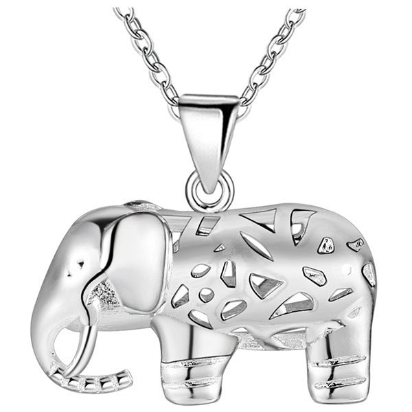 Elephant Hollow Silver Plated Necklace Ornament